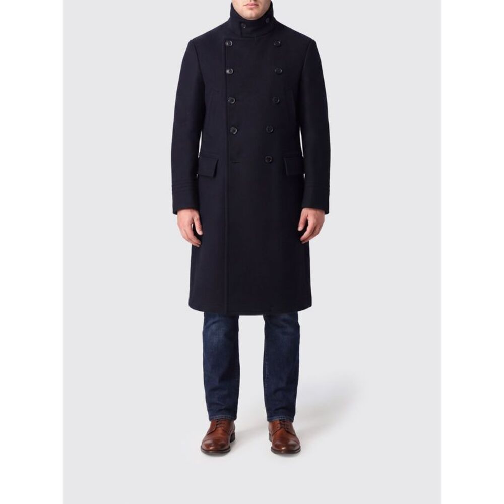 Tom Ford Men Tom Ford Double-Breasted Long Coat In Pure Wool With High Neck
